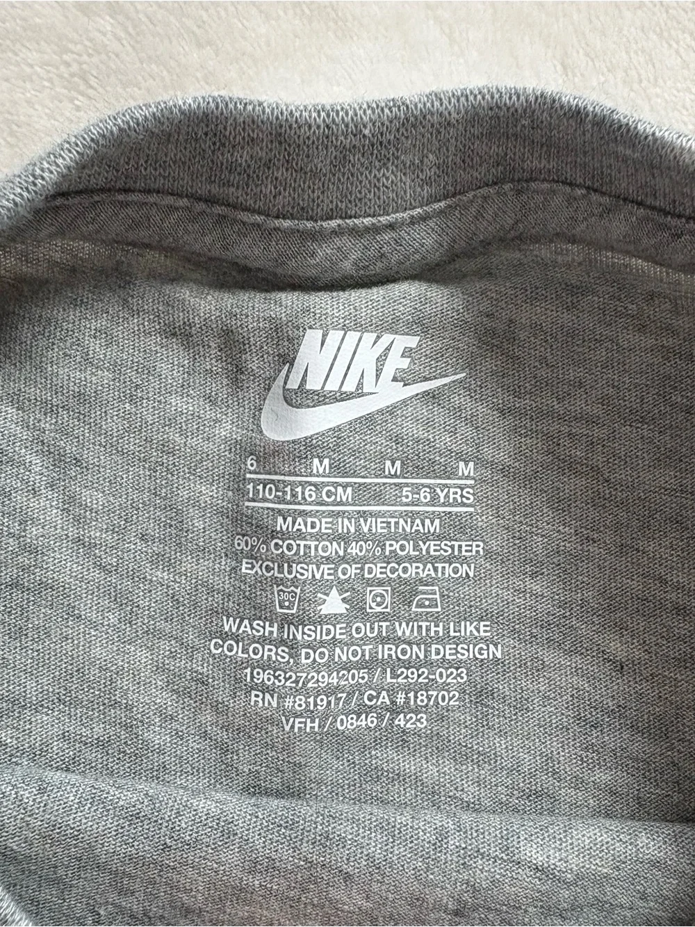 Nike Kid’s Gray Long-Sleeve Logo Shirt
